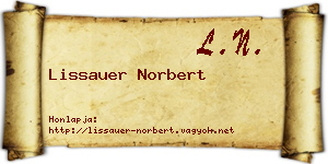 Lissauer Norbert névjegykártya
